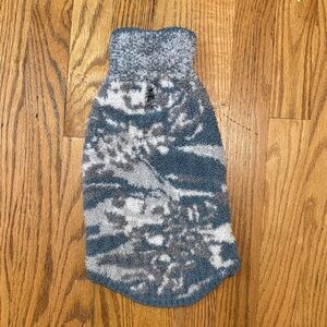 Barefoot Dreams Gray and White Dog Sweater